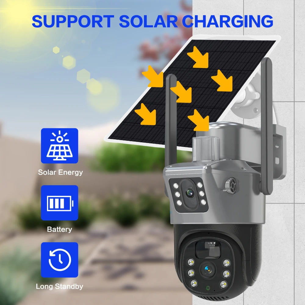 Yourogen Solar Cameras Kit, 8MP, 10CH, 4K, Wireless, Auto Tracking