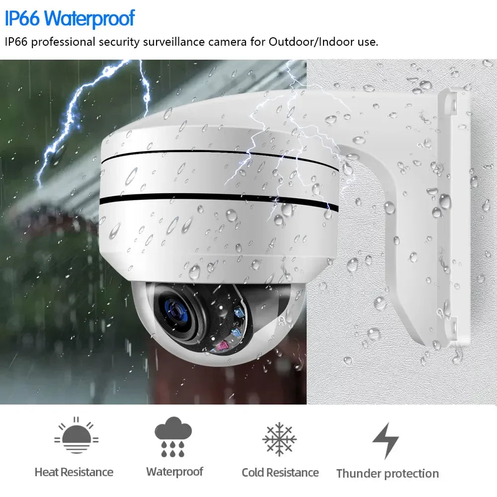 Yourogen 5MP POE PTZ Security Camera Outdoor Waterproof 12X 10X Zoom with Audio Record