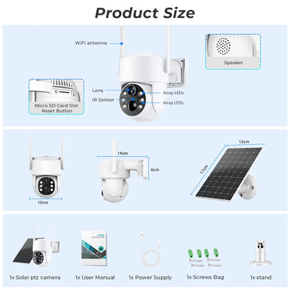 Yourogen 4MP Solar WiFi Camera Outdoor With 7800mAh Battery