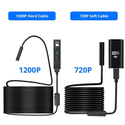 Yourogen 1200P Wi-Fi Endoscope Camera Waterproof Inspection Snake Mini Camera USB Borescope for Car for iPhone & Android Smartphone