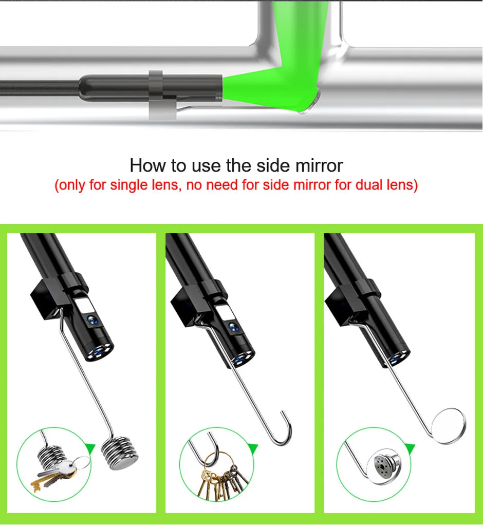 Yourogen Wireless Endoscope 1080P Single & Dual Lens Wi-Fi Borescope Inspection Camera Waterproof Snake Pipe Camera for Android IOS