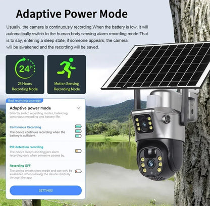 Yourogen 4G SIM Card Solar Camera Outdoor, WiFi, 4K, 8MP, Dual Lens Dual