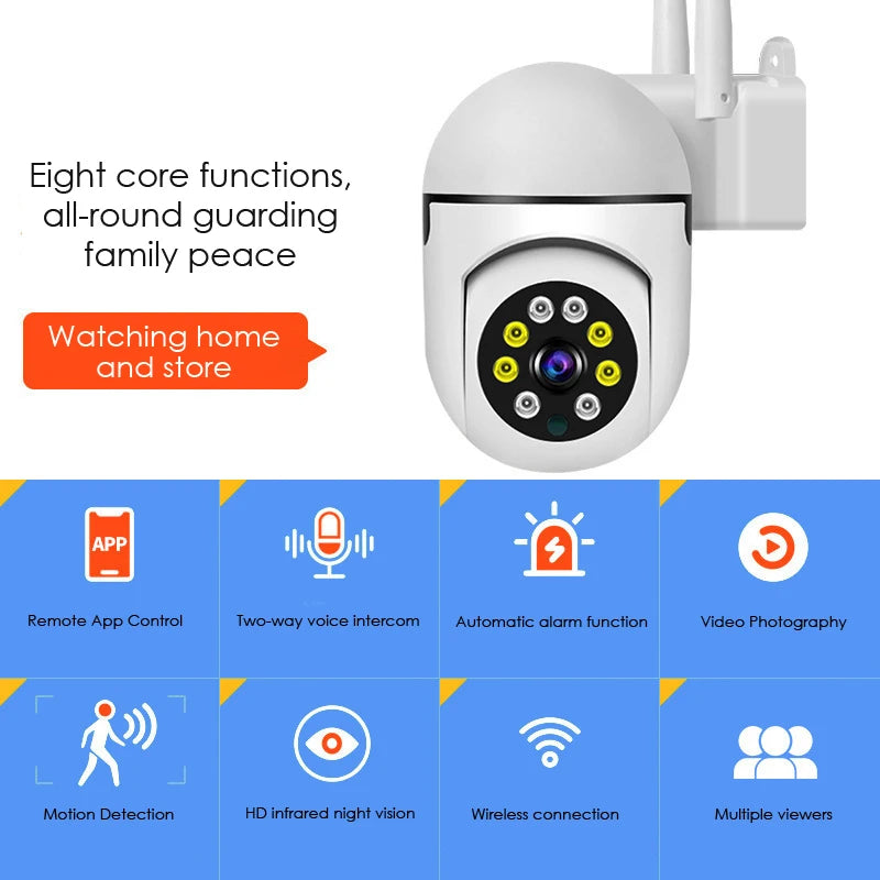 Yourogen Wireless Security Camera Human Detection IP Camera Audio Surveillance Outdoor 4X Zoom Night Vision