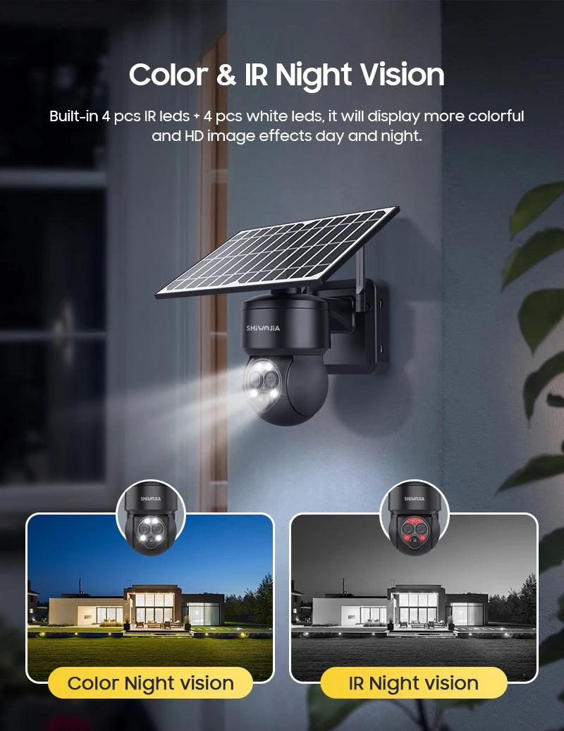 Yourogen 8W 6MP Wi-Fi Solar Camera 4G SIM 12X ZOOM 8W6MP Dual Len PIR CCTV Video