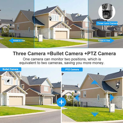 Yourogen 9MP Wi-Fi Camera Outdoor, 8X Zoom, 4K, Three Lens Dual Screen