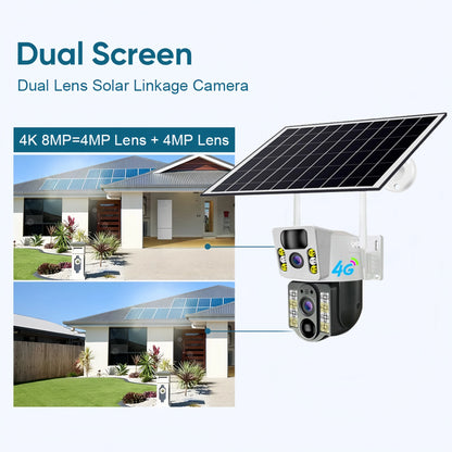 Yourogen 4G SIM Card, V380 Pro, IP66, Waterproof, 8MP solar camera, PIR Night Vision Dual Lens