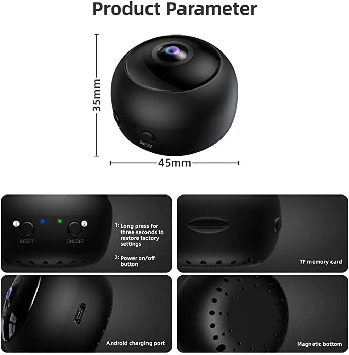 Yourogen Wi-Fi Micro Camera HD 1080P Infrared Night Vision View Motion Detect Monitor