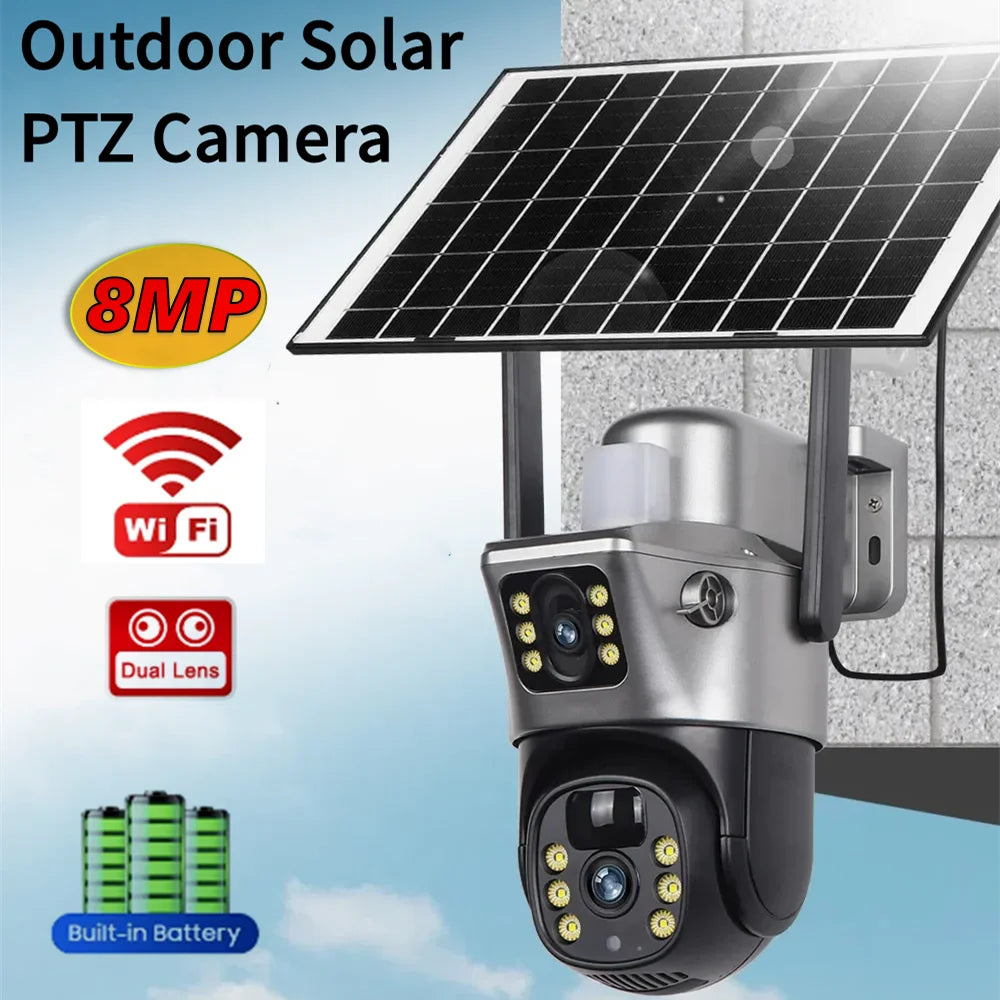 Yourogen 4K 8MP Dual Screen Solar Camera Outdoor Wireless 4G/Wi-Fi 4K, 8MP