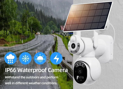 Yourogen Solar Camera, SIM Card 4G, 4K, 8MP, Two-way Audio 360° Camera PIR Detection