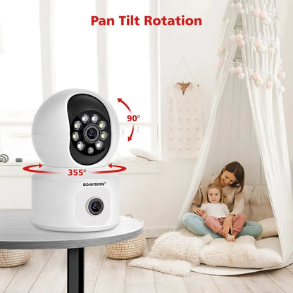 Yourogen Dual-Lens Dual-Screen Baby Monitor Camera HD 4MP WiFi