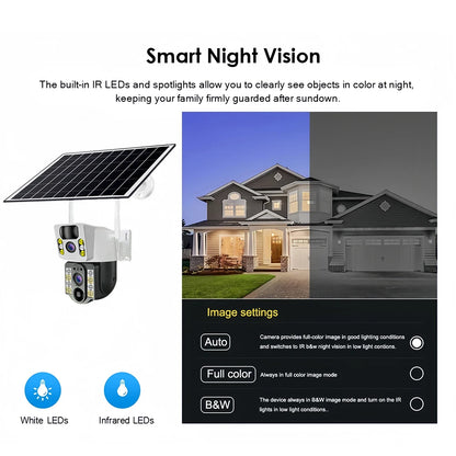 Yourogen 4K 8MP Solar 4G SIM Wi-Fi Camera Dual Lens V380pro Security Camera