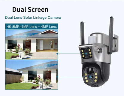 Yourogen 4K 8MP Dual Screen Solar Camera Outdoor Wireless 4G/Wi-Fi 4K, 8MP