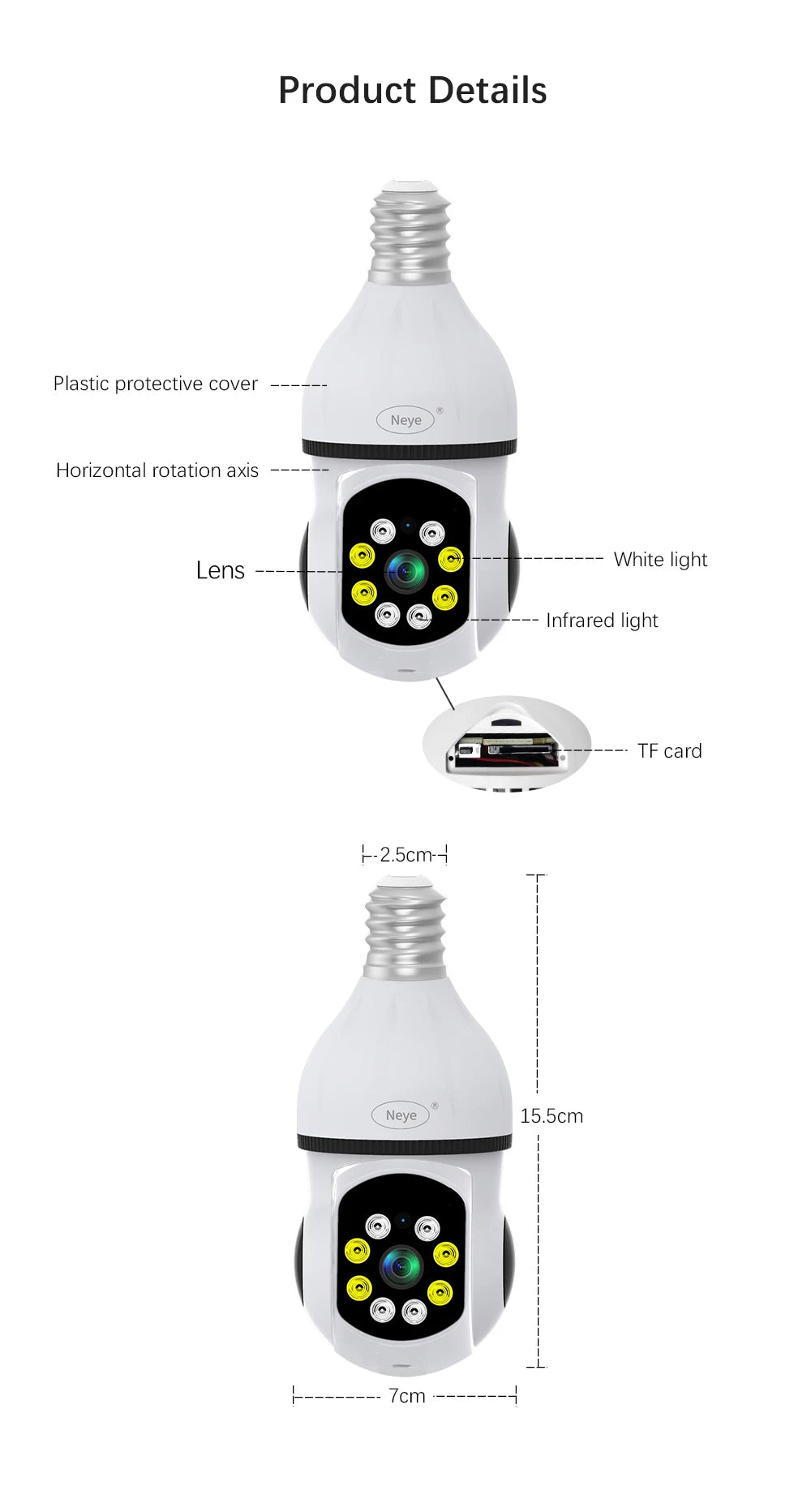 Yourogen Bulb Camera Indoor Monitoring Home Security, Baby Monitor Full Color Automatic Human Tracking 5GWiFi e27