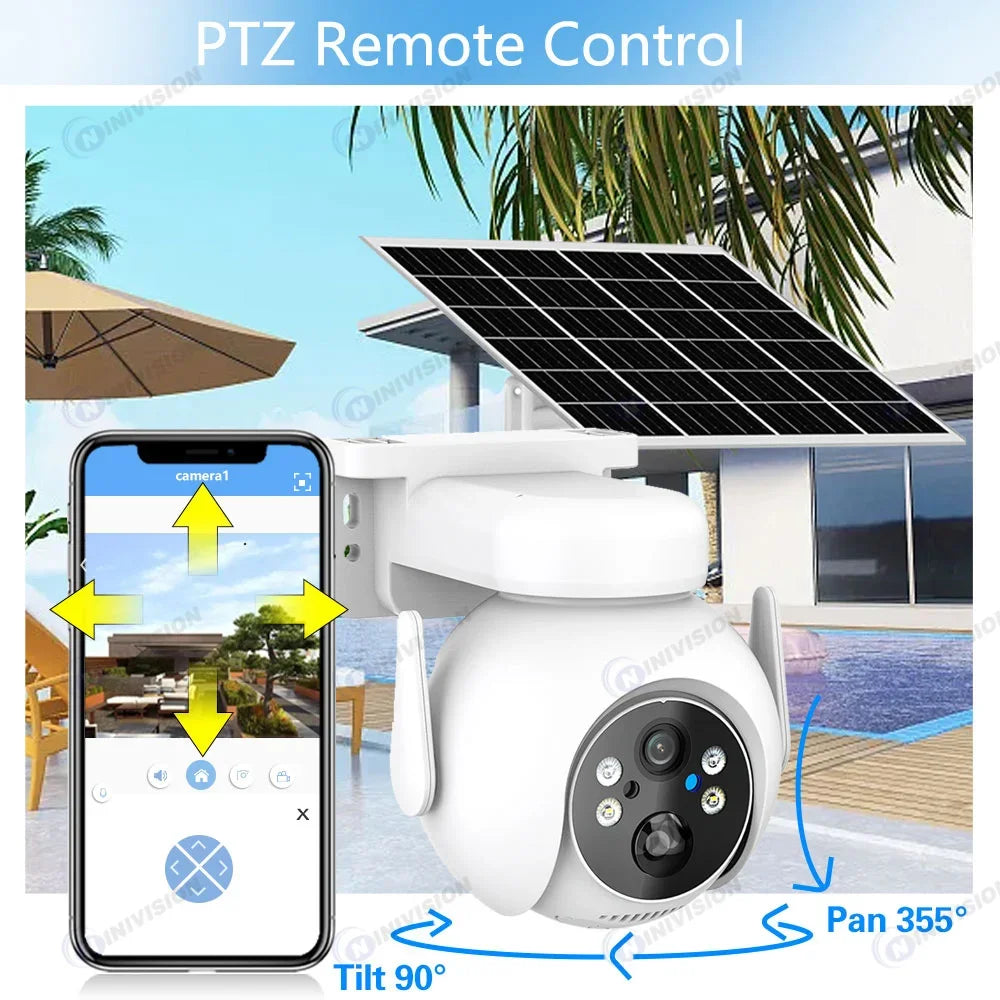 Yourogen 5MP Solar PTZ Camera Wifi Outdoor Audio PIR Human Detection Wireless