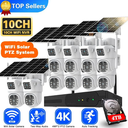 Yourogen 4K 8MP Dual Lens Wifi Solar CCTV Camera System 10CH Wireless