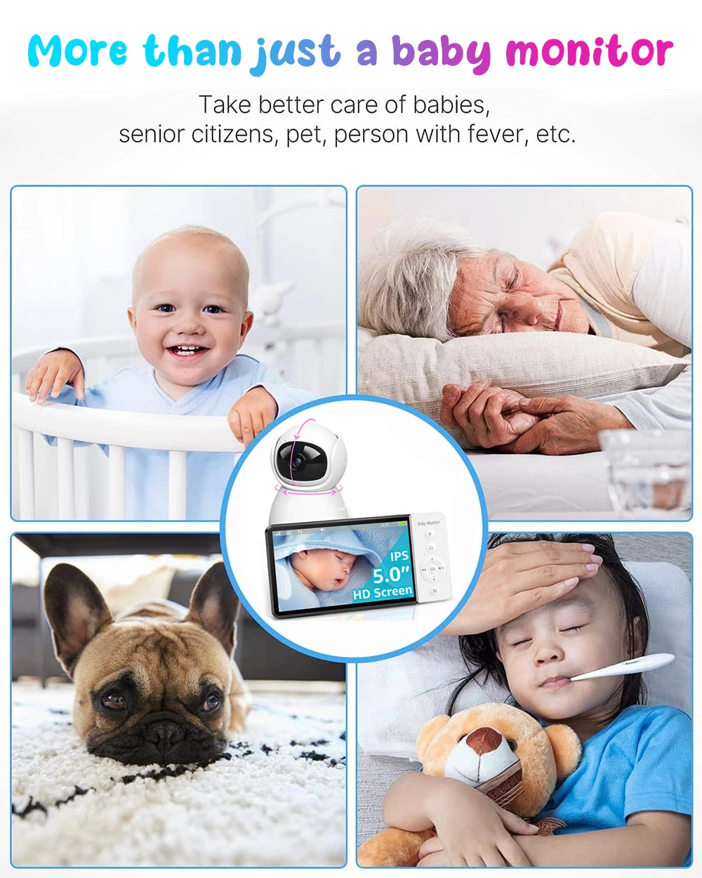 Yourogen Baby Monitor 5 Inch with Camera Night Vision