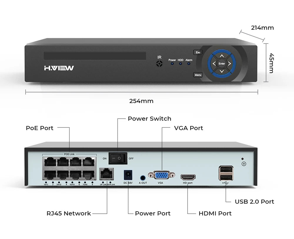 Yourogen Security System Face Detection H.265 Network Surveillance Audio Video Recorder  4K 8Ch