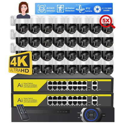 Yourogen Camera System 4K Camera 8MP, Face Detect Color Night 32CH