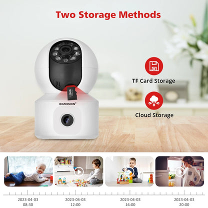 Yourogen Dual-Lens Dual-Screen Baby Monitor Camera HD 4MP WiFi