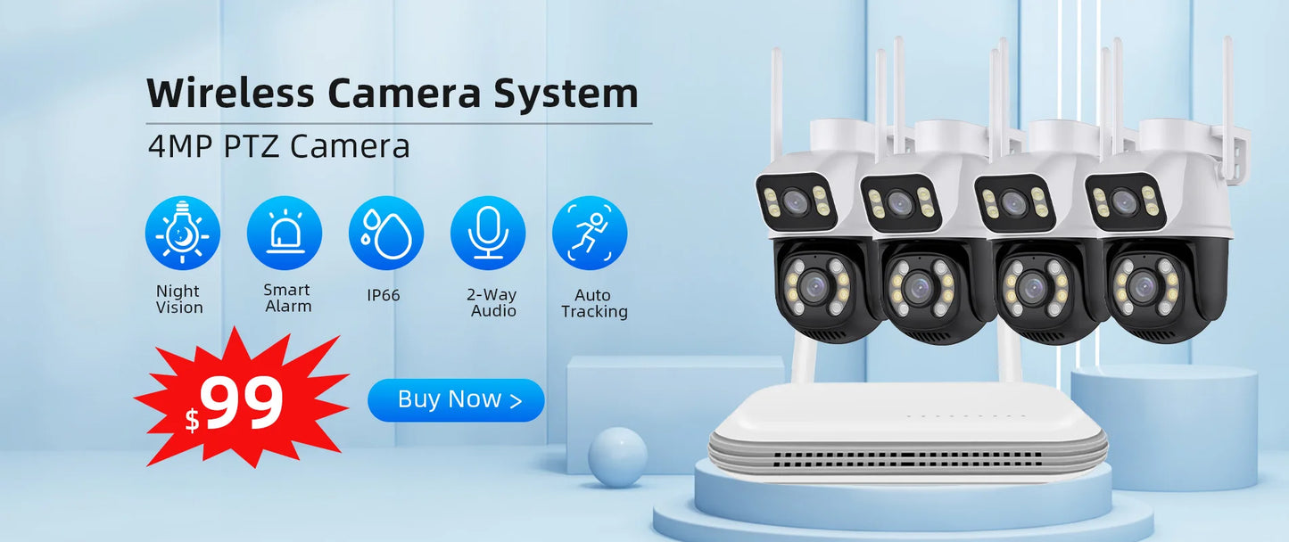 Yourogen Outdoor Wifi Camera, 8MP, Dual Lens, Dual Screen, AI Auto Tracking