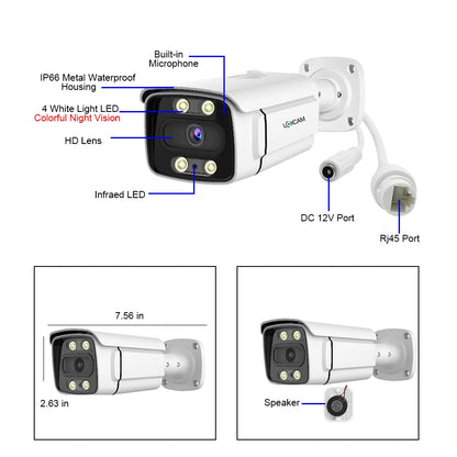 Yourogen 8CH 4K 8MP Security Camera System, Waterproof, Colorful Night