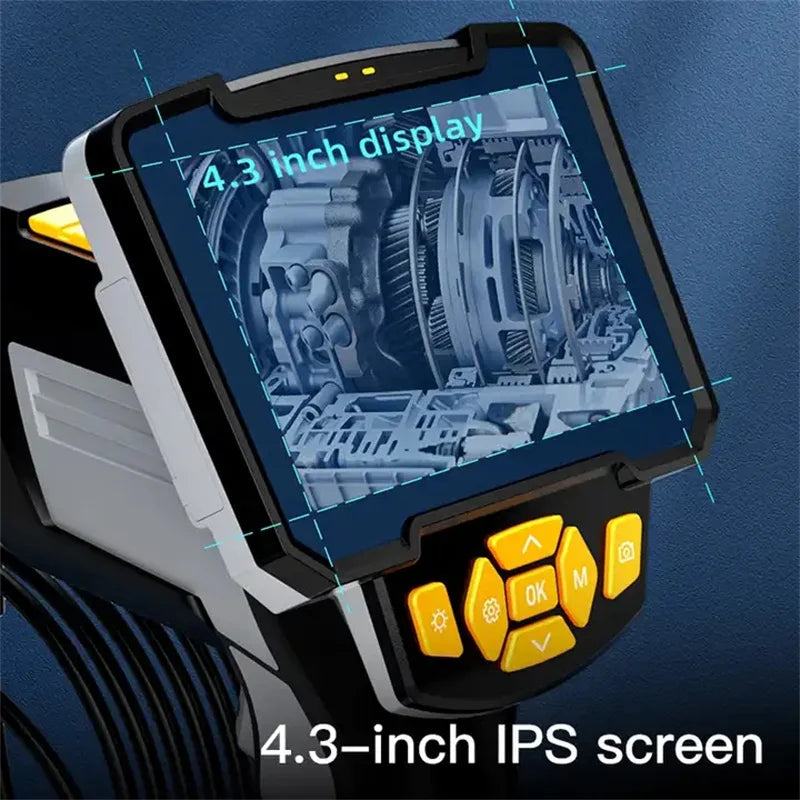 Yourogen Industrial Endoscope 3.9mm Dual Camera1080P HD Camera 4.3” IPS Screen   Semi-Rigid Cable IP68 Waterproof