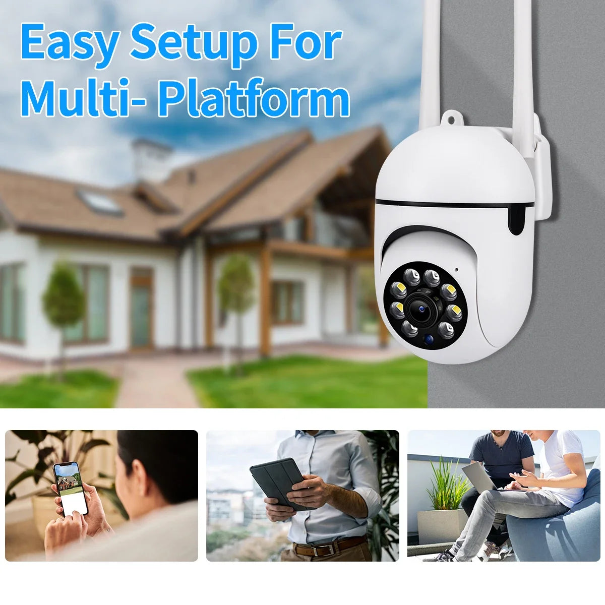 Yourogen Wifi Security Monitor Camera Color Night Vision Outdoor Waterproof 5MP 4X Digital Zoom