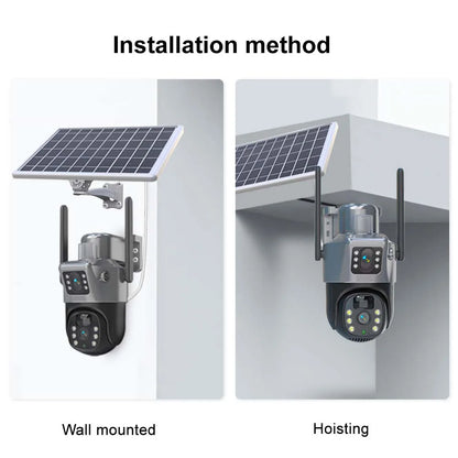 Yourogen 4K 8MP WiFi Solar Camera Dual Lens Dual Screens PIR Human Detection