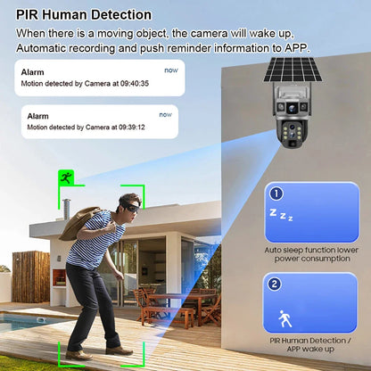 Yourogen 12MP 6K Solar 4G Camera, Waterproof,10X Digital Zoom, PIR Motion Detect, Night Vision