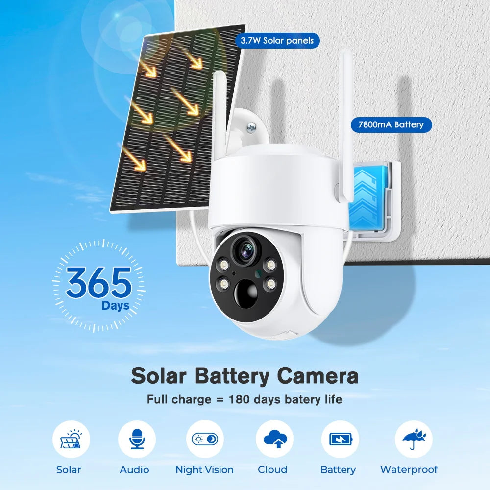 Yourogen 4MP Solar WiFi Camera Outdoor With 7800mAh Battery