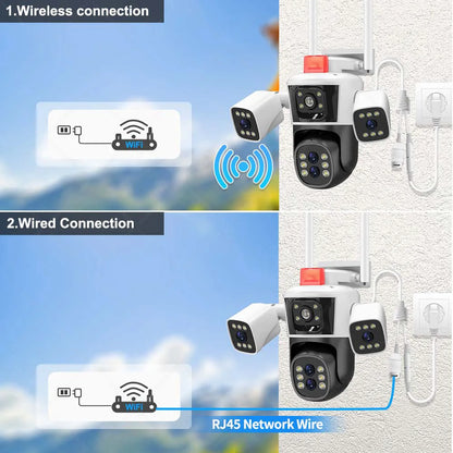 Yourogen WiFi Camera 10X Zoom, 8K, 16MP, Four Lens Outdoor, IP Camera, Auto Tracking, Waterproof