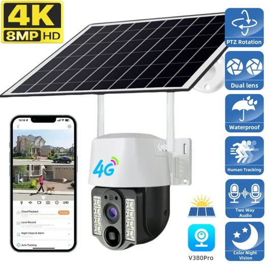 Yourogen 8MP 20000mAh Outdoor Solar Camera PTZ Wifi Waterproof