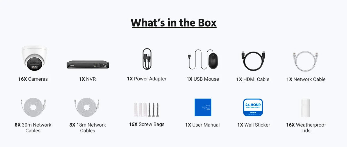 Yourogen HD Video Security System 16CH 4K 8MP With Smart Dual-Light 16X 12MP Weatherproof Surveillance