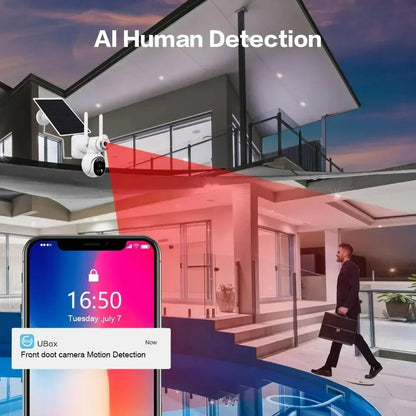 Yourogen Solar Camera, SIM Card 4G, 4K, 8MP, Two-way Audio 360° Camera PIR Detection