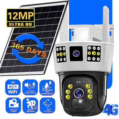 Yourogen 4G SIM Card Wifi 12MP Solar Camera, Night Vision, Human Detection