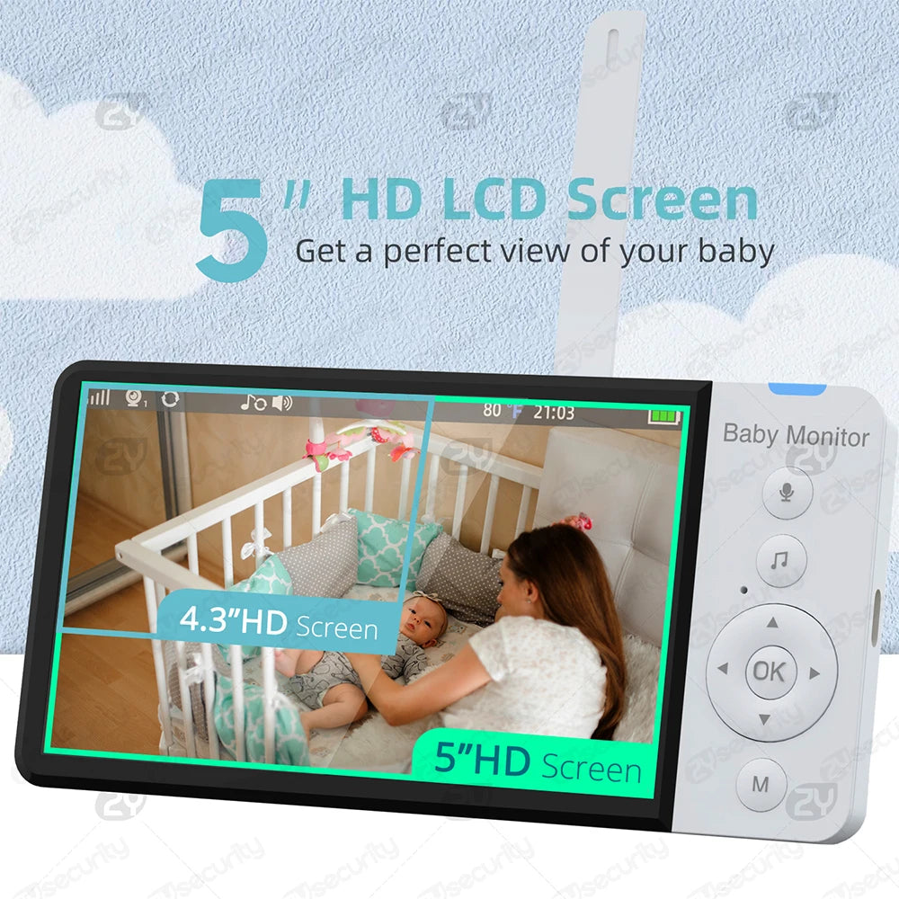 Yourogen Baby Monitor 5 Inch with Camera Night Vision