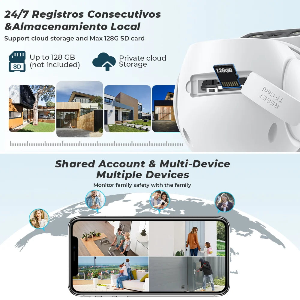 Yourogen 9MP PTZ Wifi Camera Dual Screen 8X Digital Zoom Human Detection