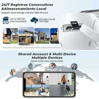 Yourogen 9MP PTZ Wifi Camera Dual Screen 8X Digital Zoom Human Detection