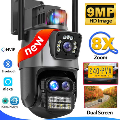 Yourogen 9MP Wi-Fi Camera Outdoor, 8X Zoom, 4K, Three Lens Dual Screen