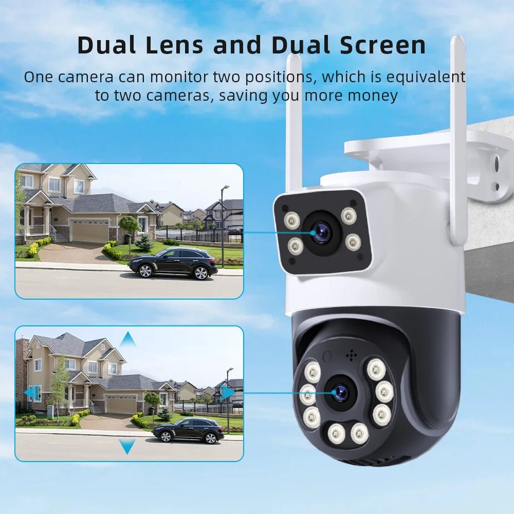 Yourogen Outdoor Wifi Camera, 8MP, Dual Lens, Dual Screen, AI Auto Tracking