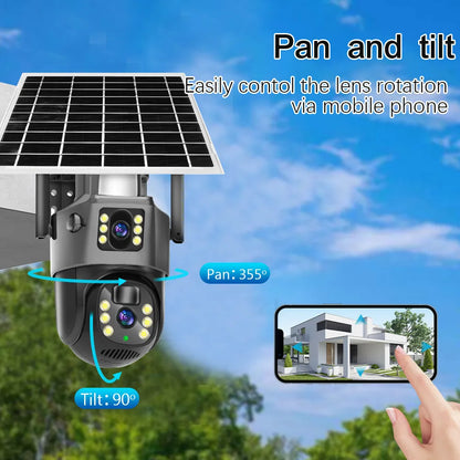 Yourogen 4K 8MP Dual Screen Solar Camera Outdoor Wireless 4G/Wi-Fi 4K, 8MP