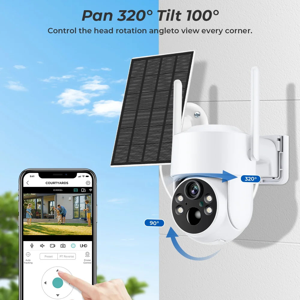 Yourogen 4MP Solar WiFi Camera Outdoor With 7800mAh Battery