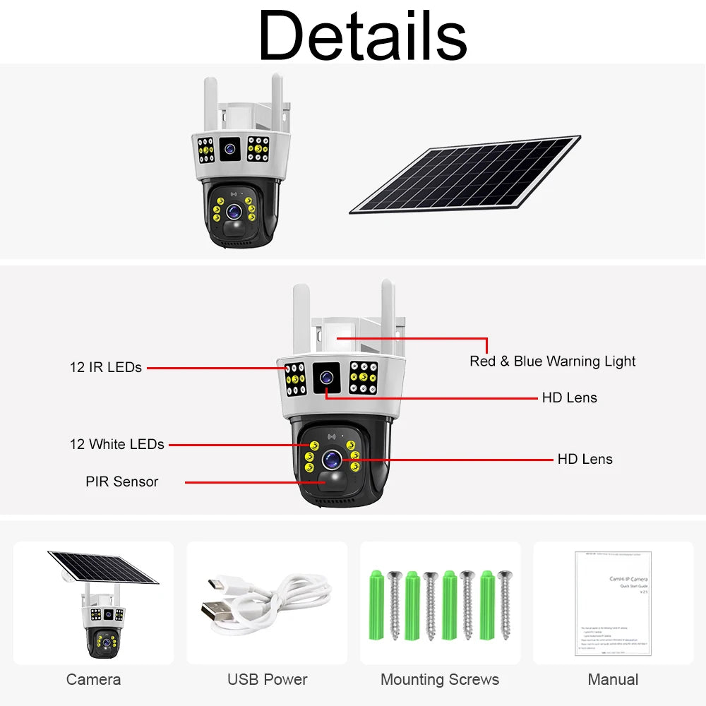 Yourogen 4G SIM Card Wifi 12MP Solar Camera, Night Vision, Human Detection