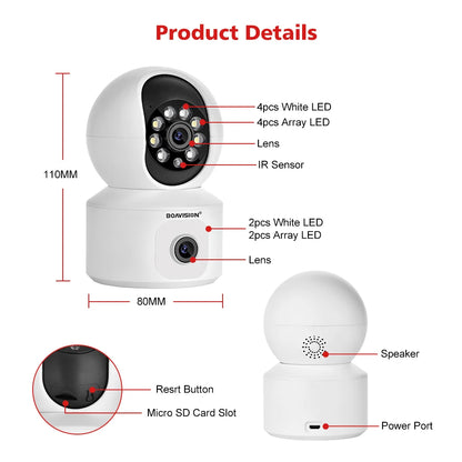 Yourogen Dual-Lens Dual-Screen Baby Monitor Camera HD 4MP WiFi