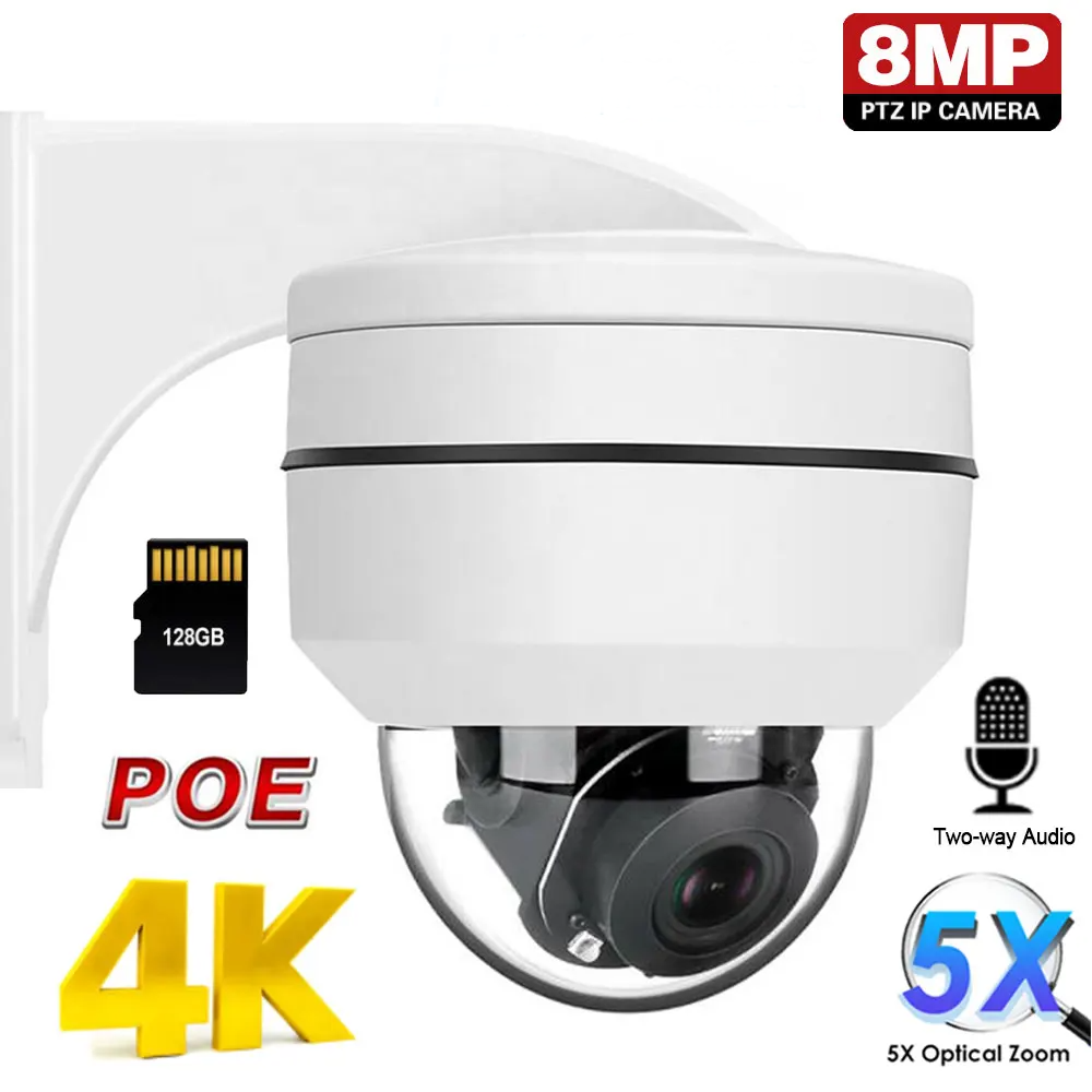 Yourogen Compatible 5MP POE 4k PTZ Camera Outdoor Dome 5X, 8mp