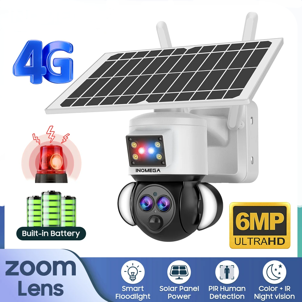 Yourogen 6MP 3K 12X Zoom Outdoor WIFI Solar Camera 4G