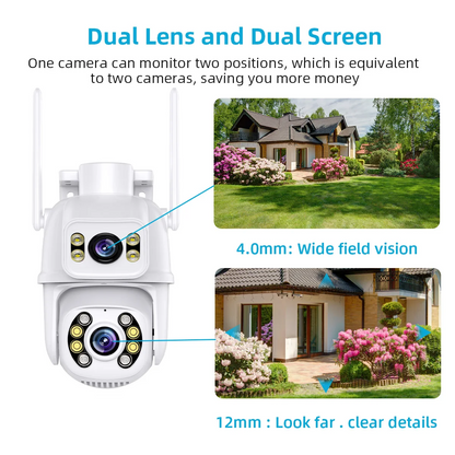 Yourogen 4K 8MP Outdoor Night Vision Dual Screen PTZ Wifi Camera Human Detection 4MP