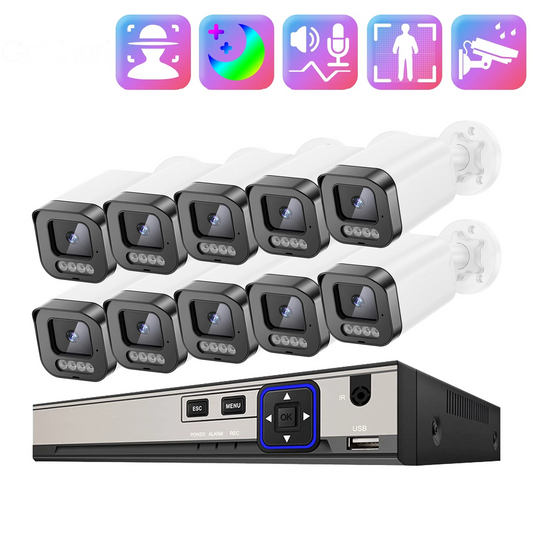 Yourogen Home Security Protection Cameras System 4K POE NVR 5MP Cam Color Night Vision